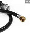 Propane Regulator And Hose Kit For Grills And Fire Pits Universal Type One QCC1 Connection close-up on connector and hose
