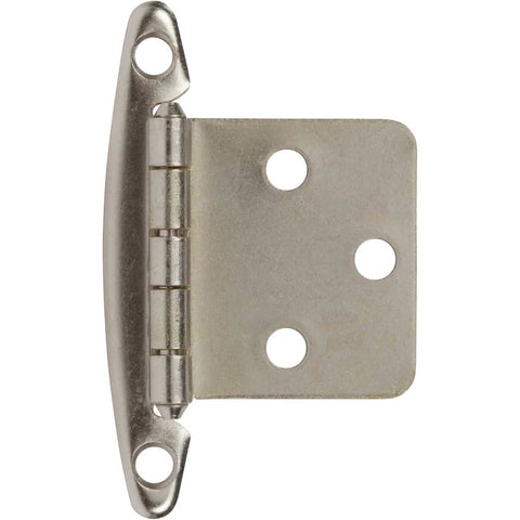 Satin Nickel Cabinet Hinges For 25 Cabinets Pack Fifty Hinges Non Self Closing Free Swinging Variable Overlay Flush Mount Semi Concealed Steel