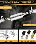 Two Piece Brake Bleeder Hose Kit With One Way Check Valve For Cars And Motorcycles DIY Friendly Bleeder Tool displayed with components