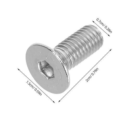 10 Piece Stainless Steel M8x60mm Full Thread Flat Head Screws With Hex Socket, Countersunk Machine Fasteners For Furniture And Doors