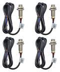 NJK5002C Hall Effect Sensor Proximity Switch 10mm Sensing Distance M12 12mm Diameter 3 Wire NPN Normally Open Cylindrical Sensor With 1.2m Cable Pack Of 4 For Precise Magnet Detection.