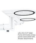 Thinline Bidet Attachment For Toilet Seats With Adjustable Water Pressure And Side Arm Control Thin Profile White Self Cleaning Rinse Single Nozzle Easy Install, 0.2 inch slim