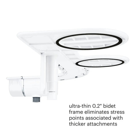 Thinline Bidet Attachment For Toilet Seats With Adjustable Water Pressure And Side Arm Control Thin Profile White Self Cleaning Rinse Single Nozzle Easy Install, 0.2 inch slim