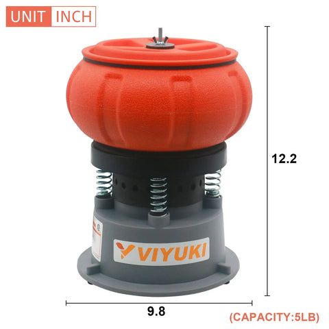 Electric Five Pound Vibratory Tumbler For Deburring And Polishing Metal Parts With Walnut Shell Media, 120V 60Hz, side view