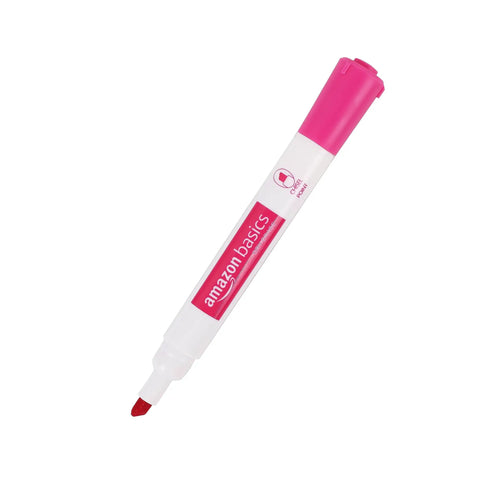 Top Shelf Dry Erase Whiteboard Markers Featuring Slick Chisel Tips And Seriously Low Odor Ink In A Vibrant 12 Pack Assortment for classroom, pink marker, chisel tip.