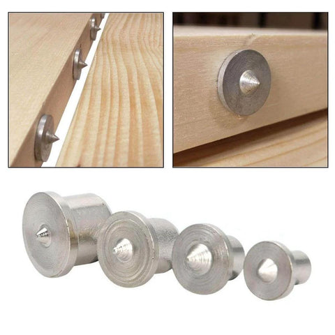 Wood Dowel Center Pin Alignment Tool Set Of 4 For Precise Woodworking 16 Pcs In 6Mm 8Mm 10Mm And 12Mm Sizes With Chrome Finish Steel