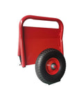 Totally Built Tough Heavy Duty Panel Dolly Cart Moves 1000 Lbs With Ease Adjustable Auto Clamp Side Plates Steel Frame shown from side with wheel