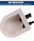 ABS UV Resistant Dual Cable Entry Housing For Solar Projects Waterproof Box With Photovoltaic Connector Ideal For RV Boat Camper Van Weatherproof White Entry Gland, front view