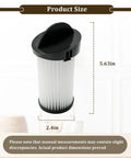 Product size image of 4-Pack Hepa Pre Motor Vacuum Filters Heavy Duty Replacement EV PMF accessory, measuring 5.63in by 2.4in.