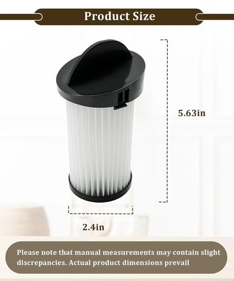 Product size image of 4-Pack Hepa Pre Motor Vacuum Filters Heavy Duty Replacement EV PMF accessory, measuring 5.63in by 2.4in.