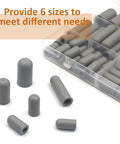 80 Piece Rubber Vacuum Cap Set for Cars and Machinery with 6 sizes in gray plastic case, end plugs for carburetors and manifolds.