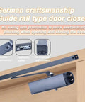 Heavy Duty Hydraulic Automatic Door Closer With Premium Slide Rail System visual, showing flexible positioning and hydraulic buffer
