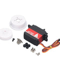 Premium Aluminum Alloy Servo Motor Built Tough Runs Smooth Whisper Low Noise Killer Pull Top Shelf Efficiency For Model Airplanes with accessories.