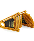 Heavy Duty Double Feather Board For Router Table Saws with yellow plastic dual clamps for precise routing and dado cuts.