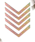 Right Angle Corner Bracket Set L Shaped Galvanized Iron Triangle Support Braces 5 Pack for Furniture Reinforcement