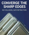 Top Shelf Clear PVC Corner Guards 8 Pack L Shaped Protective Bumpers for Tables and Doors, clear edges displayed on a blue background.