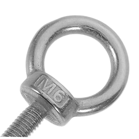 Heavy Duty M6x20 Stainless Steel Eye Bolts Eyebolt With Heavy Threads For Deep Structures And Thick Materials Flexible Concrete Hook Eye With Ring Holes Built To Last Industrial Grade Eyebolt Hardware For Hoisting And Rigging close-up