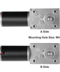 12V Dual Shaft Worm Gear Motor With Cable Self Locking Reversible Drive 5 RPM 15 Kg Cm High Torque 8mm Output Shaft