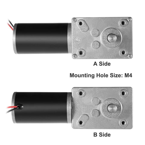 12V Dual Shaft Worm Gear Motor With Cable Self Locking Reversible Drive 5 RPM 15 Kg Cm High Torque 8mm Output Shaft