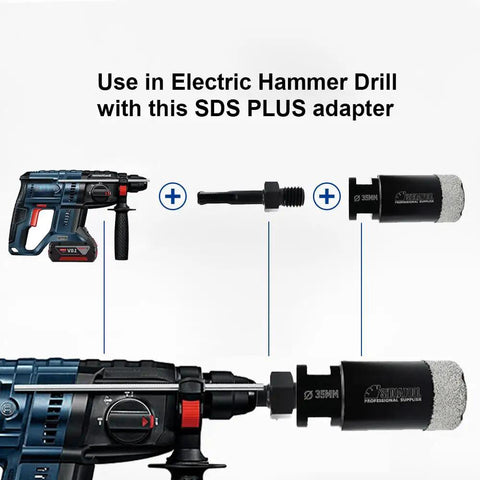 Core Drill Bit Adapter Five Eighths Inch 11 Thread Male To SDS Plus Shank For SDS Plus Drills Pro Grade Beefy Quick Fit Core Bits Durable Aluminum Construction Ideal For Metal And Concrete Work