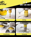 DARTOTEK 10‑pc diamond core drill bit set for tile holes; suited for porcelain, ceramic, granite, and marble.