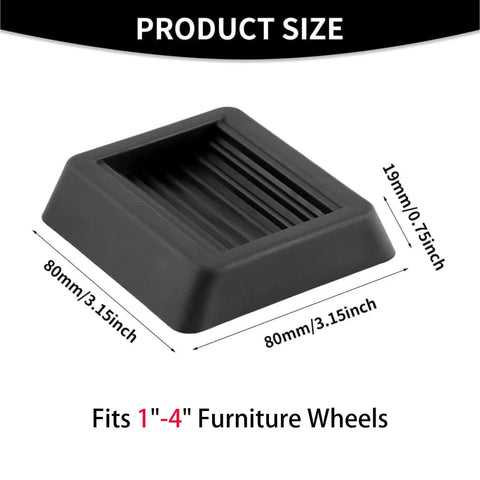 Grippy Silicone Furniture Pads For 1 To 4 Inch Wheels Keeps Office Chairs Beds And Couches From Sliding On Carpet Or Hard Floors Protects Surfaces With Durable Caster Cups Safe Non Slip Grips 5 Pack shown in size 3.15 x 3.15 x 0.75 inches.