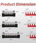 Image showing product dimensions of 15A Screw Terminal Block 4P 5P 6P Dual Row Covered 600V Pre Insulated Barrier Strips with wiring strips