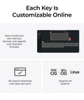 Top Shelf 75 Percent Wireless Mechanical Keyboard Featuring Backlit Double Shot PBT Keycaps And Bluetooth 5 2 Compatibility For Smooth Super Red Linear Switch Typing That Goes Hard, customizable key interface on screen.