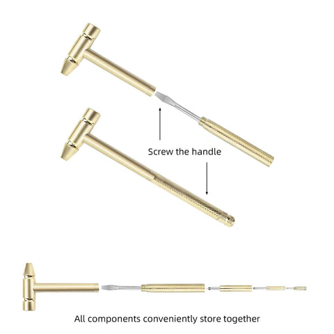 6 In 1 Mini Copper Hammer And Screwdriver Tool Set For Repairs On Drones, Phones, Laptops, And Watches, compact and portable design