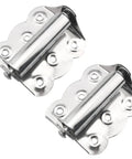 Auto Reset Spring Butterfly Hinges, Stainless Steel, 2.7x2.4 Inch, Flat Sand Finish, pack of 2, front view