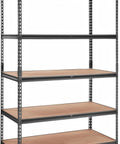 Heavy Duty Five Tier Metal Shelving Unit 48 By 24 By 72 Inches Industrial Storage Rack with sturdy metal and adjustable shelves.