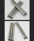 Top Shelf Stainless Steel Conveyor Idler Roller 25mm Diameter 1000mm Long For Factory Assembly Lines stacked in a display.