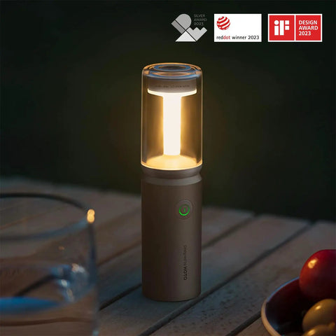 Rechargeable Outdoor Rugged Camping Flashlight Three In One Lantern With 3100mAh Power IP66 Waterproof Tent Light on table