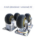 4 Pack 8 Inch Beefy Heavy Duty Caster Wheels With Universal Steering And Directional Brake Silent Rubber Casters