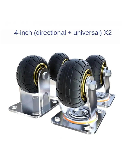 4 Pack 8 Inch Beefy Heavy Duty Caster Wheels With Universal Steering And Directional Brake Silent Rubber Casters