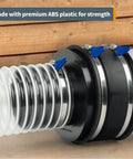 Kickass Heavy Duty Dust Collection Reducer 6 Inch To 4 Inch Hose Adapter for Shop Vacs showing premium ABS construction.