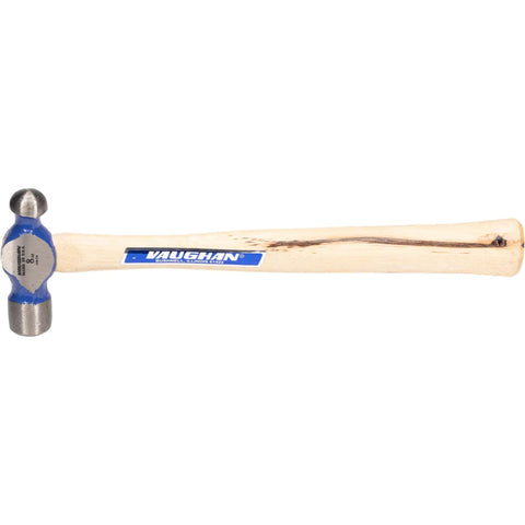 Ball Pein Hammer 8 Oz Workhorse With Hickory Handle, American High Carbon Steel Head, Powder Coated Rust Resistant Finish