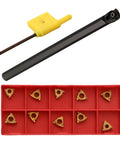 Right Hand Threading Tool Holder With 11IR A60 Gold Carbide Inserts For CNC Boring Bar Kit SNR0008K11, holder and inserts