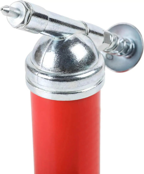 Close-up of Compact Pneumatic Grease Gun With Short Nozzle For Precise Lubrication, Handy One Hand Operated Mini Tool