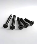 Tough As Nails 304 Stainless Steel Flat Head Hex Socket Cap Screws, 3/16 X 3/4 Inch, 50 Pack Black Oxide Finish, showing five fasteners.