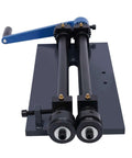 Front view of Sheet Metal Bead Roller Machine with 12 Inch Gear Drive Bench 6 Dies Set Manual Crank Durable Steel for Auto Body Fabrication.