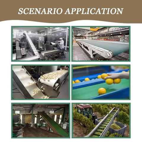 Wide Green PVC Conveyor Belt For Packaging Lines And Home Use in various industrial and agricultural settings
