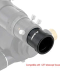 1.25 Inch Telescope Extension Tube Adapter with 34mm Optical Length attached to telescope focuser