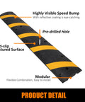 Heavy Duty Speed Bumps For Driveway 6 Ft Two Pack Rubber Speed Bumps With Two Channel Cable Protector Ramps product detail