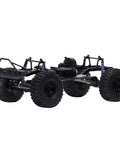 Beefed Up 313mm Wheelbase RC Crawler Chassis Frame built from reinforced nylon and metal for 1/10 scale rigs, rear angle view