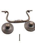 Set Of 6 Antique Bail Handle Drop Pulls With Screws In Vintage Bronze, Drawer Pulls And Cabinet Handles, 3.3 Inch Hole Centers