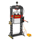 Built Tough 20 Ton H Frame Shop Press With Air And Hydraulic Power, Fully Welded Steel Frame, Safety Guard, Foot Pedal Control, And Movable Ram Head For Easy, Precise Pressing HSP20, front view