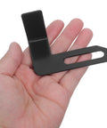 Rock Solid 2 Piece Adjustable Bench Grinder Tool Rest Bracket For Multiple Angles, heavy duty steel black bracket held in hand.