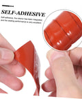 Close-up of Waterproof Sealant Tape 1.5 Inch Flexible Rubberized Repair Tape being unwound and showing self-adhesive quality