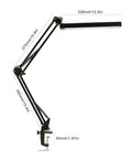 Go To Metal Adjustable Swing Arm Desk Lamp with Clamp Touch Control Stepless Dimming arm dimensions visible